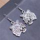 European And American Popular Ornament Retro Simple Handmade Ornament Double-sided Tiger Head Earrings