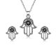 Retro Alloy Zircon Necklace And Earrings Two-piece Quality