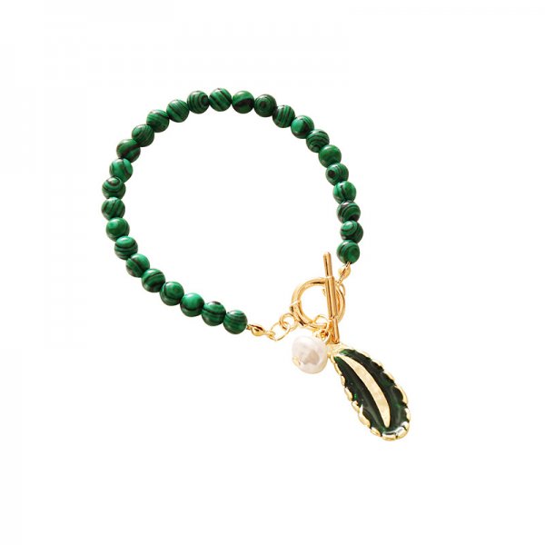 Personalized Retro Fashion Malachite Leaf Pearl Jewelry