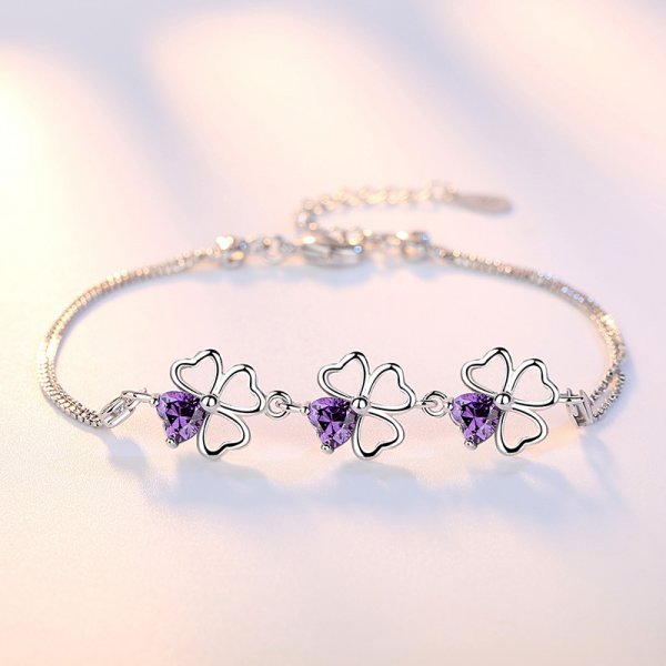 Fashion Ladies Amethyst Heart-shaped Hand Jewelry