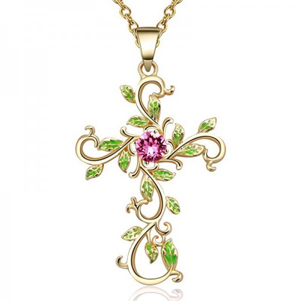 Fashion Alloy Cross Earrings Necklace Pendant Set