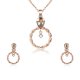 Simple Circle Alloy Earrings Necklace Jewelry Two-piece Set