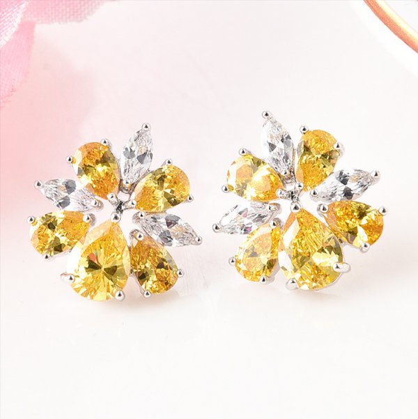 Ice Flower Earrings Jewelry Set