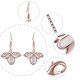 Simple Style Alloy Inlaid Zircon Necklace Earrings Opal Jewelry Two-piece Set